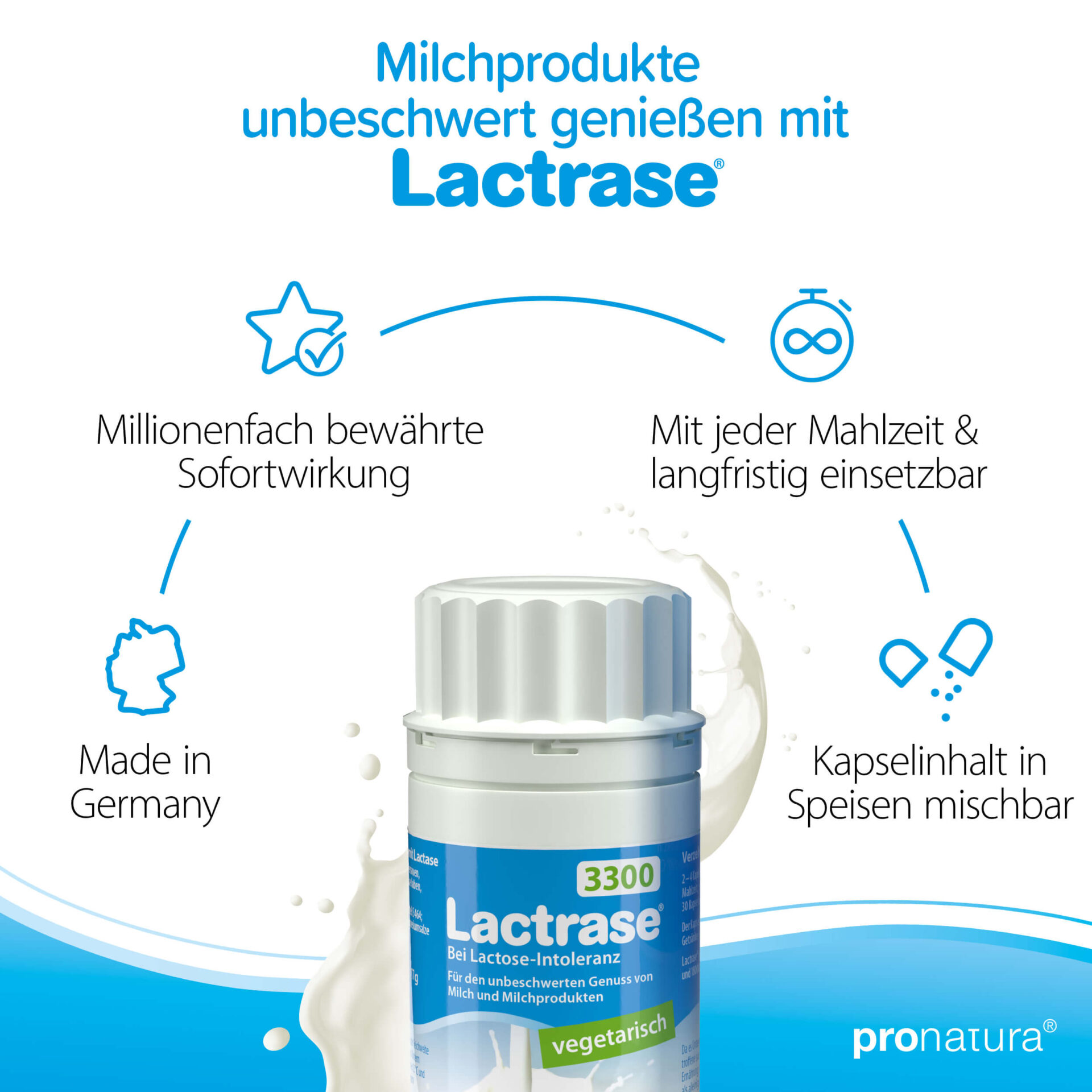 Lactrase® 3300 Laktase Tabletten & Kapseln