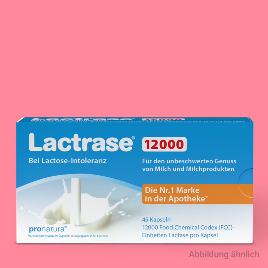 Lactrase 12000 Laktase Kapseln zur Einnahme bei Laktoseintoleranz